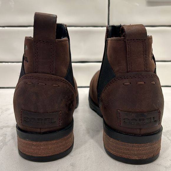 Sorel EMELIE™ III WOMEN'S WATERPROOF CHELSEA BOOTIE Tobacco Black Size 7 - Picture 7 of 16